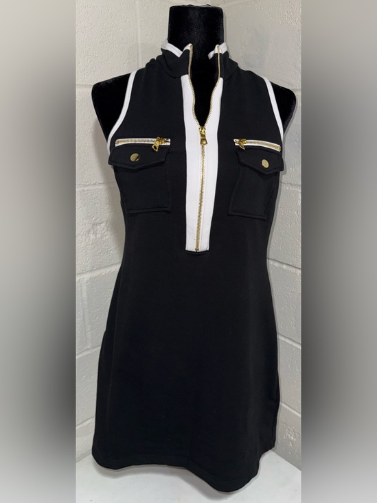 Boston Proper Dresses & Skirts - Boston Proper Black Mini Dress with White Trim and Gold Hardware